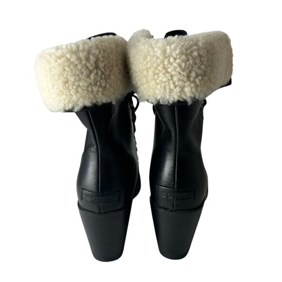 Sorel After Hours Lace-Up Faux Shearling Boots Black Size 9 - Picture 5 of 7